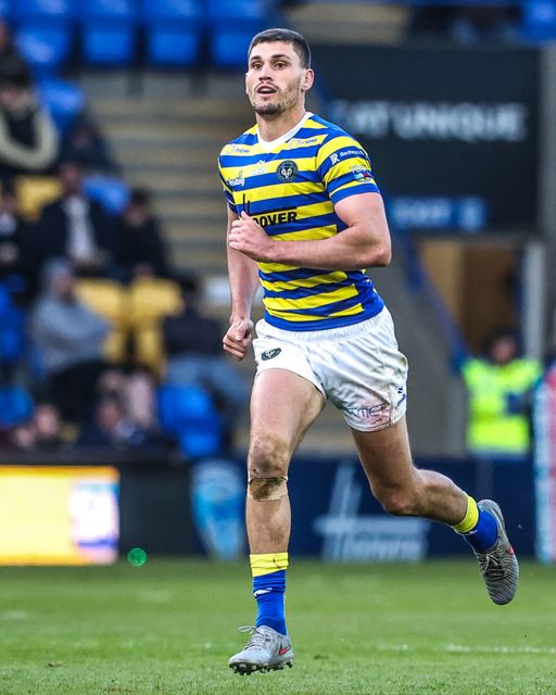 Sam Stone of Warrington Wolves during the Betfred Challenge Cup Quarter Final match Warrington Wolves vs Leigh Leopards at The Halliwell Jones Stadium, Warrington, United Kingdom on 11 April 2026

(Photo by Alfie Cosgrove/News Images)