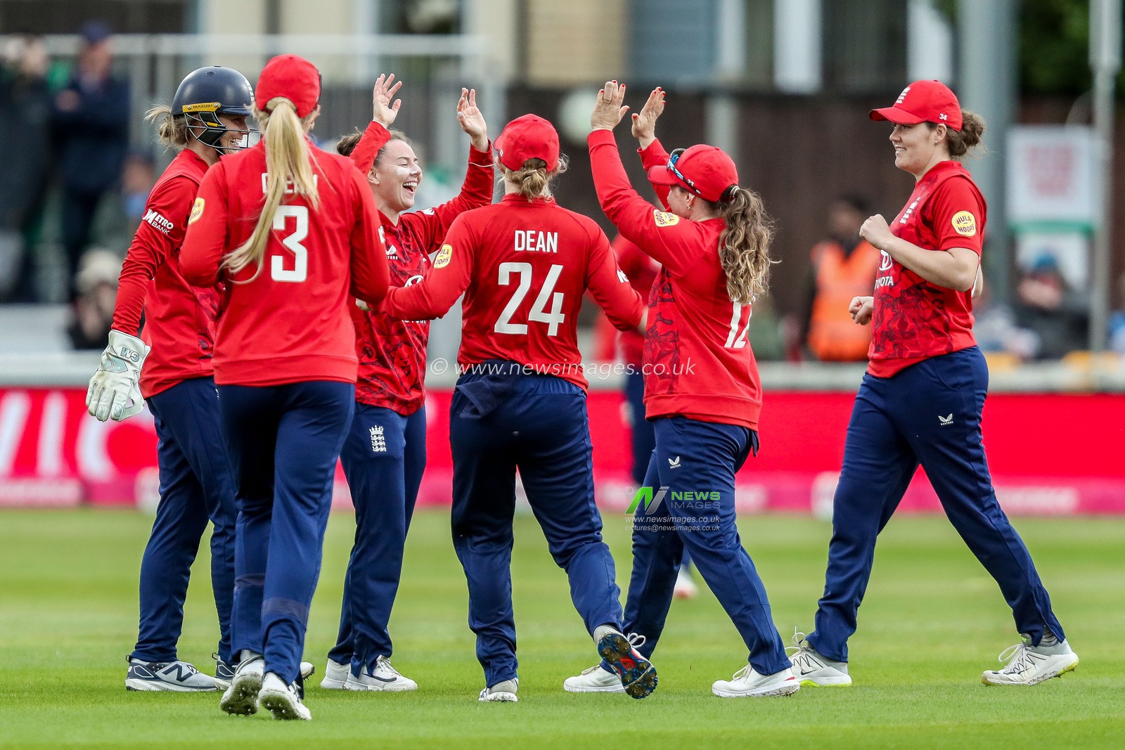Linsey Smith of England Women celebrates after the dismissal of Shabika Gajnabi of West Indies during the 3rd Vitality IT20 Series match England Women vs West Indies Women at The Cloud County Ground, Chelmsford, United Kingdom, 26th May 2025

(Photo by Izzy Poles/News Images)