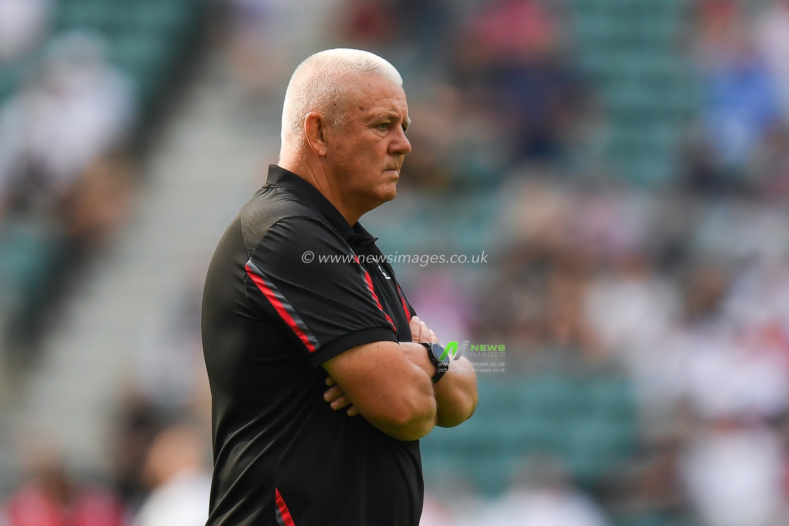 Warren Gatland Head Coach of Wales during pre match warm up ahead of  the 2023 Summer Series match England vs Wales at Twickenham Stadium, Twickenham, United Kingdom, 12th August 2023

(Photo by Mike Jones/News Images)