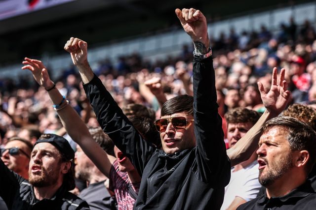Liverpool fans during the Premier League match Everton vs Liverpool at Hill Dickinson Stadium, Liverpool, United Kingdom on 19 April 2026

(Photo by Alfie Cosgrove/News Images)