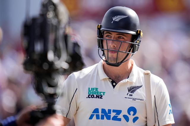 Will O'Rourke of New Zealand waits for a review after being trapped lbw by Gus Atkinson of England during the 3rd Rothesay Test Match Day 4 match England vs New Zealand at Trent Bridge, Nottingham, United Kingdom on 28 June 2026

(Photo by Maynard Manyowa/News Images)