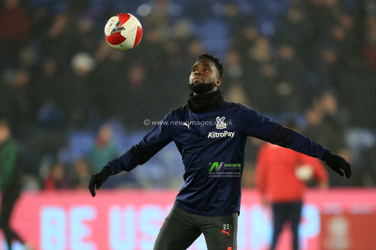 Odsonne Edouard #22 of Crystal Palace warming up prior to kick off.