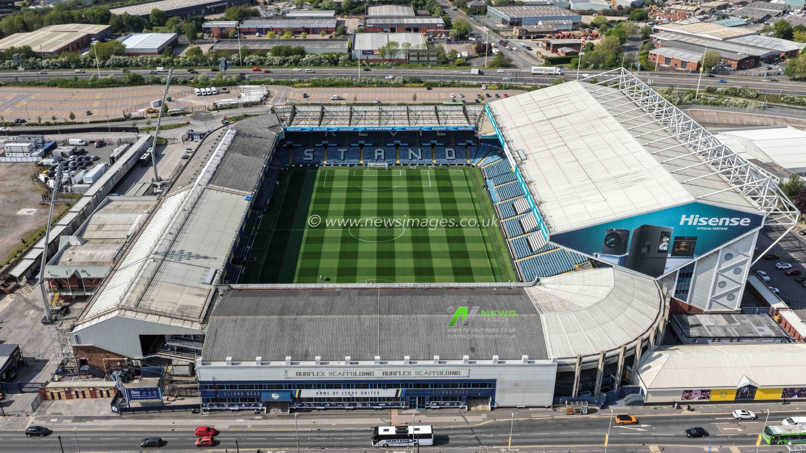 An aerial view of Elland Road during the Premier League match Leeds United vs Burnley at Elland Road, Leeds, United Kingdom on 01 May 2026

(Photo by Mark Cosgrove/News Images)