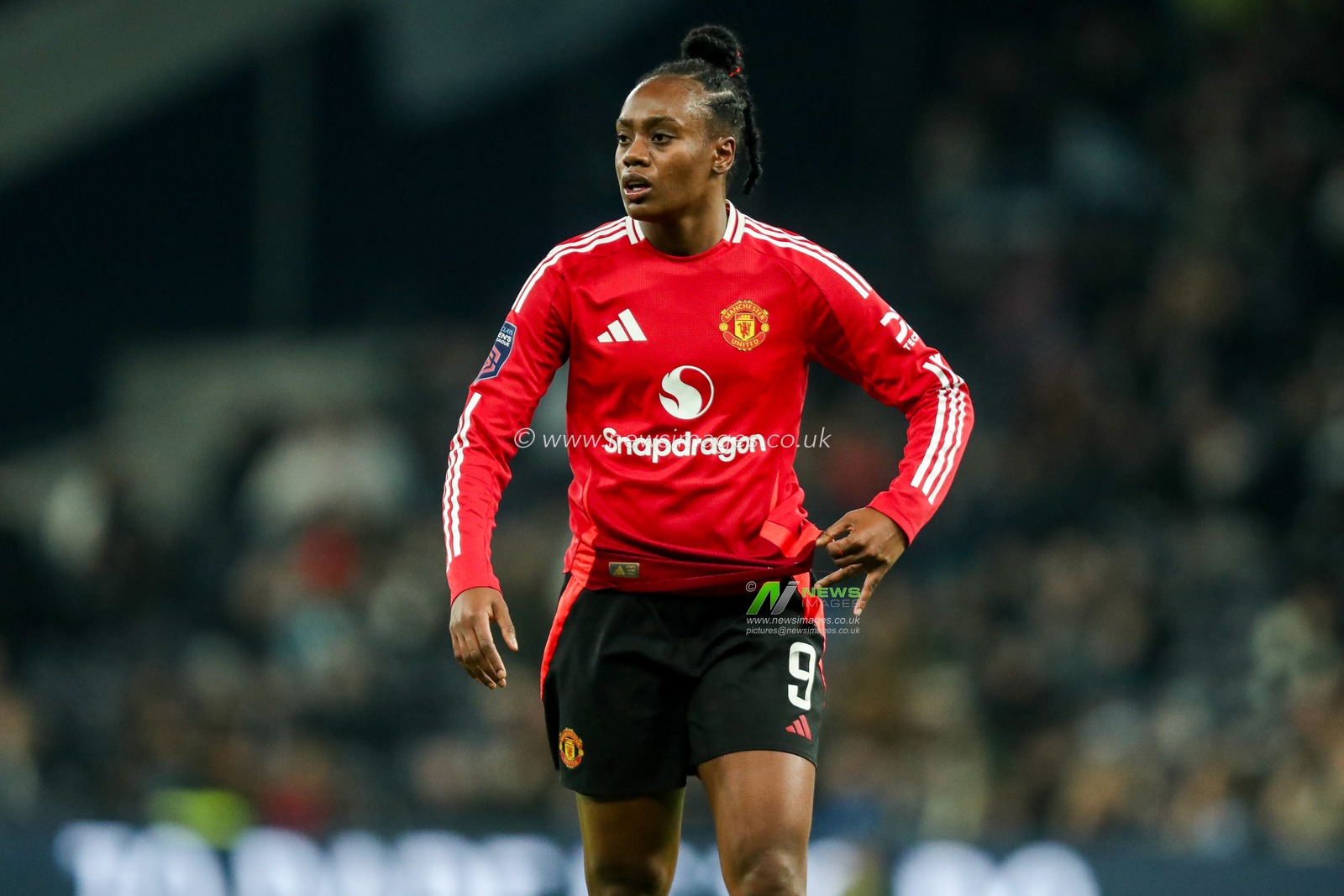 Melvine Malard of Manchester United Women looks on during the Barclays Women's Super League match Tottenham Hotspurâ€™s Women vs Manchester United Women at Tottenham Hotspur Stadium, 2nd February 2025

(Photo by Izzy Poles/News Images)