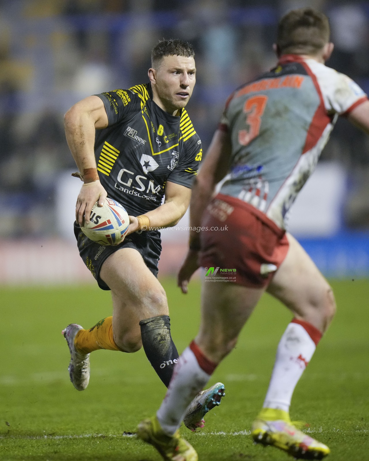 George Williams #6 of Warrington Wolves during the Rugby League Ben Currie Testimonial match Warrington Wolves vs Leigh Leopards at Halliwell Jones Stadium, Warrington, United Kingdom, 4th February 2023

(Photo by Steve Flynn/News Images)