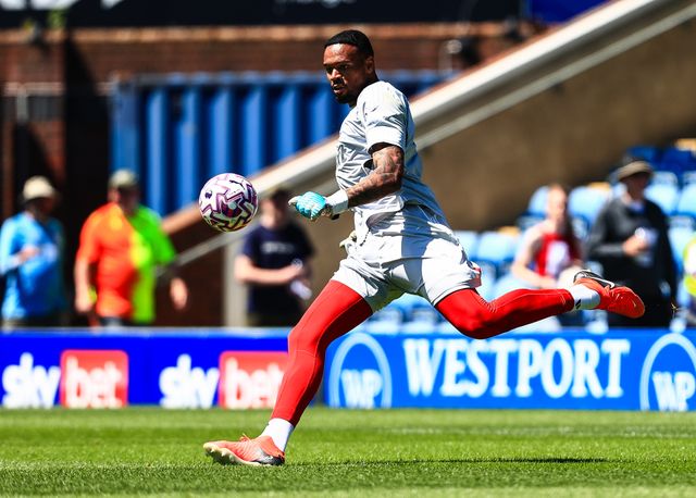 Carlos Miguel Nottingham Forest goalkeeper in the pregame warmup session during the Pre-season friendly match Chesterfield vs Nottingham Forest at SMH Group Stadiumact Stadium, Chesterfield, United Kingdom, 12th July 2025

(Photo by Richard Bierton/News Images)