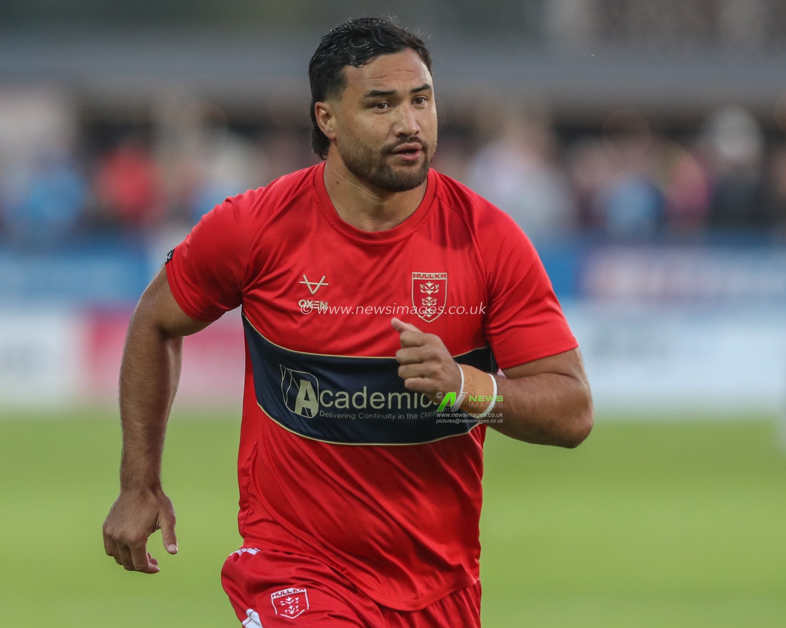 Peta Hiku of Hull KR during pre-game warm up during the Betfred Super League Round 24 match Hull KR vs Salford Red Devils at Sewell Group Craven Park, Kingston upon Hull, United Kingdom, 30th August 2024

(Photo by Alfie Cosgrove/News Images)