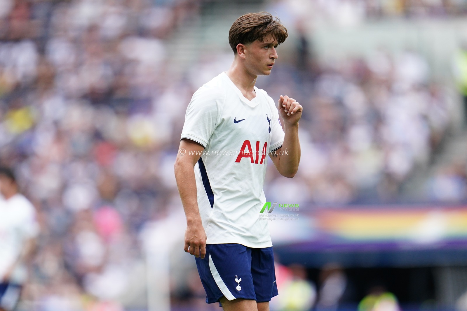 Mikey Moore of Tottenham Hotspur during the pre-season friendly match Tottenham Hotspur vs Hoffenheim at Tottenham Hotspur Stadium, London, United Kingdom on 15 August 2026

(Photo by Harvey Murphy/News Images)