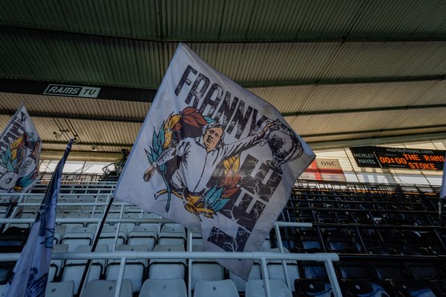 A general view of the showing he ultras flash during the Sky Bet Championship match Derby County vs Stoke City at Pride Park Stadium, Derby, United Kingdom on 06 April 2026

(Photo by Maynard Manyowa/News Images)