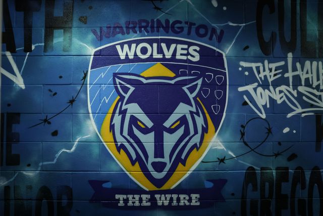 The Wolves mural in the tunnel area during the Betfred Challenge Cup round 4 match Goole Vikings vs Warrington Wolves at The Halliwell Jones Stadium, Warrington, United Kingdom on 14 March 2026

(Photo by Mark Cosgrove/News Images)