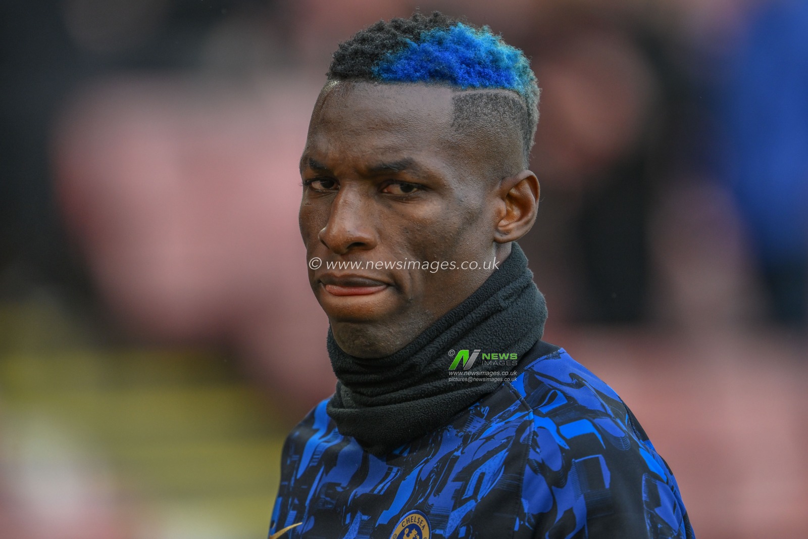 Nicolas Jackson of Chelsea in the pregame warmup session during the Premier League match Sheffield United vs Chelsea at Bramall Lane, Sheffield, United Kingdom, 7th April 2024

(Photo by Craig Thomas/News Images)