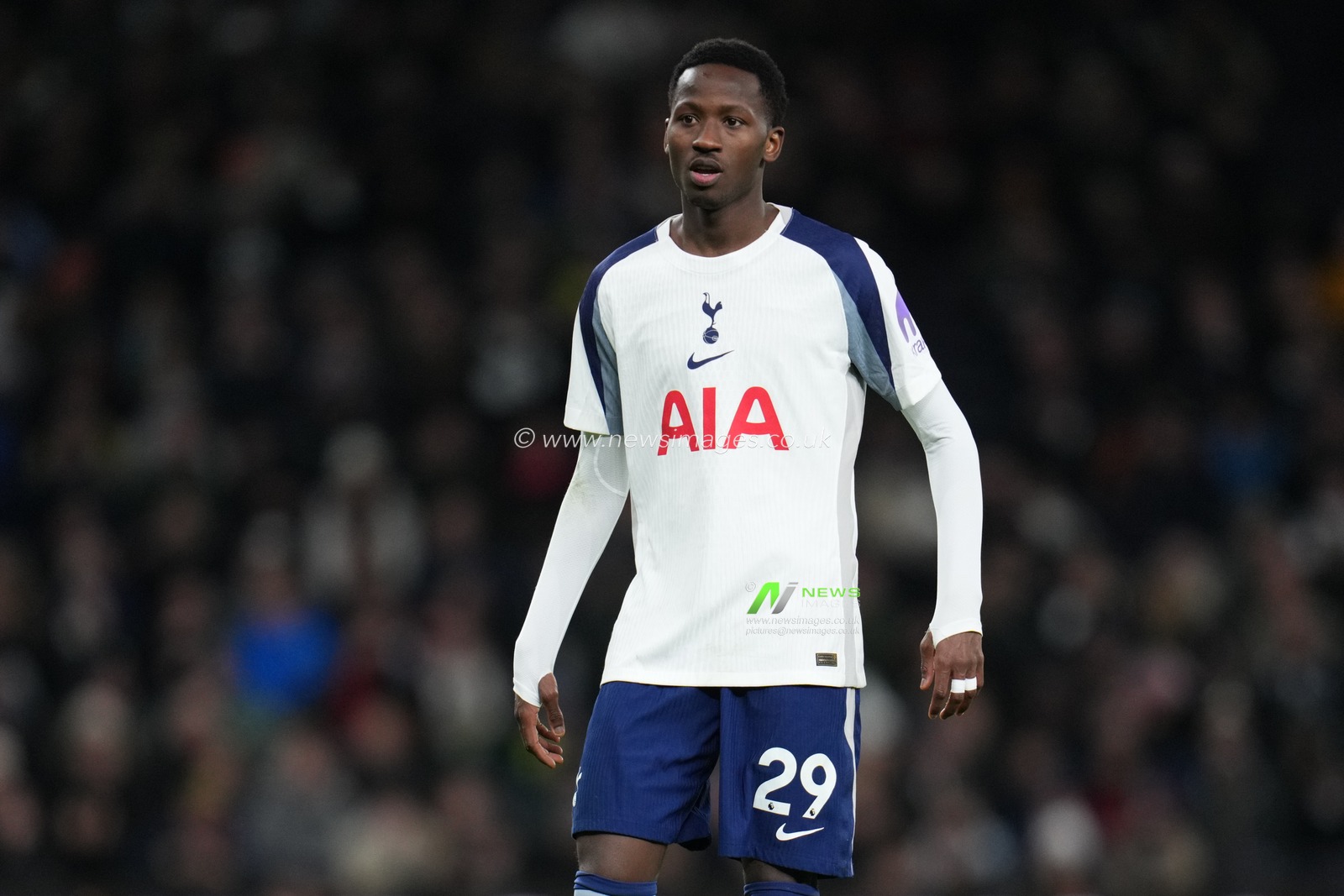 Pape Matar Sarr of Tottenham Hotspur during the Premier League match Tottenham Hotspur vs Fulham at Tottenham Hotspur Stadium, London, United Kingdom, 29th November 2025

(Photo by Harvey Murphy/News Images)

*** GER AUT SUI OUT ***