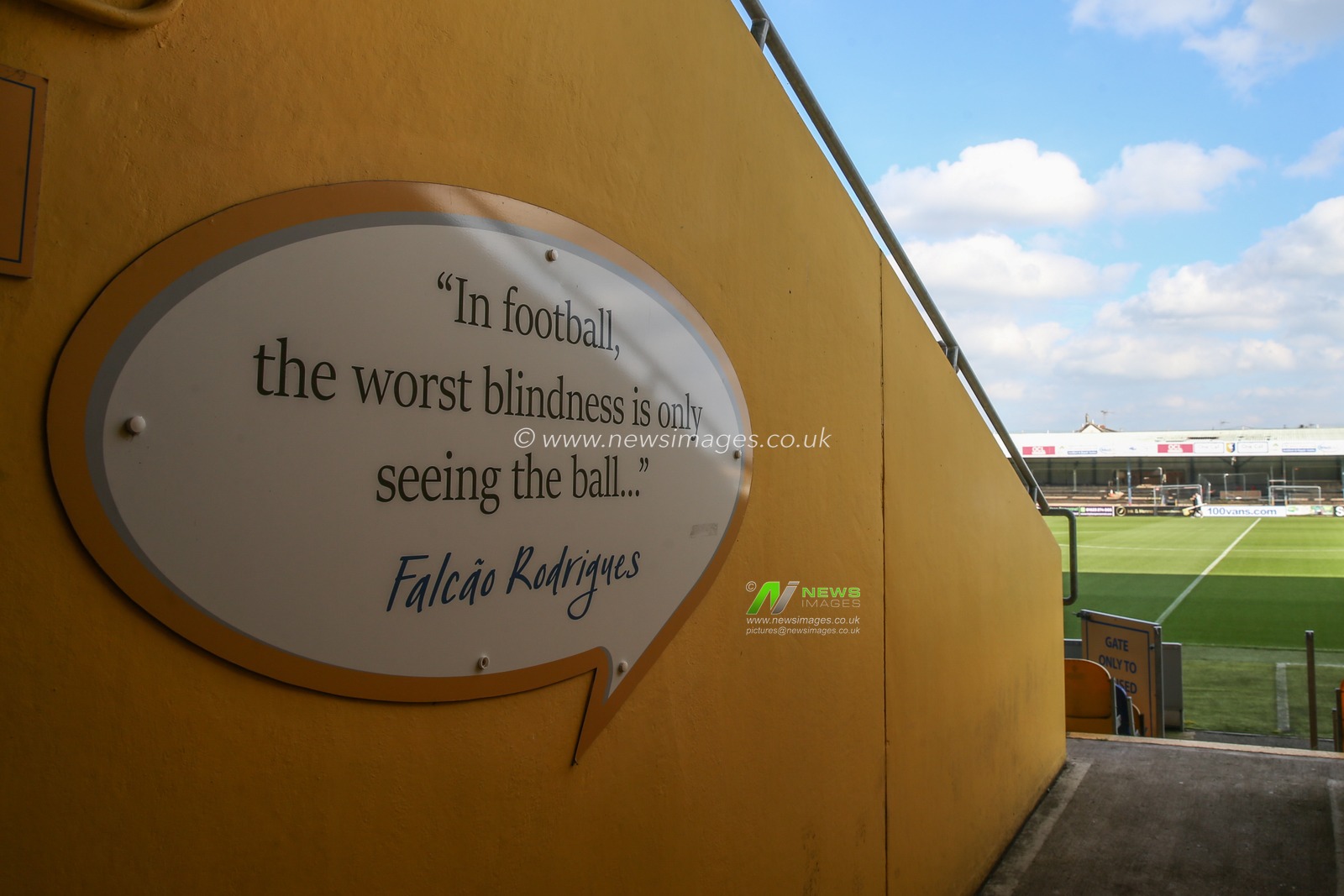 A general view inside of One Call Stadium, home of Mansfield Town ahead of the Sky Bet League 1 match Mansfield Town vs Blackpool at One Call Stadium, Mansfield, United Kingdom, 5th October 2024

(Photo by Gareth Evans/News Images)