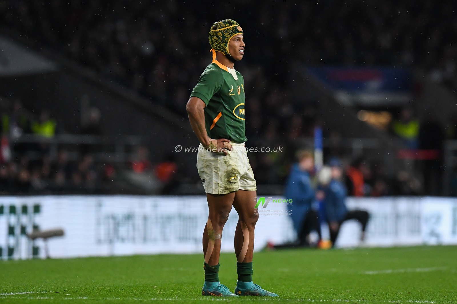 Kurt-Lee Arendse of South Africa during the Autumn internationals match England vs South Africa at Twickenham Stadium, Twickenham, United Kingdom, 26th November 2022

(Photo by Mike Jones/News Images)