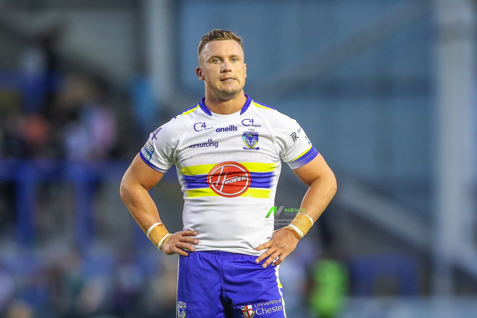 Josh Drinkwater #7 of Warrington Wolves looks dejected after the Betfred Super League Round 17 match Warrington Wolves vs Leeds Rhinos at Halliwell Jones Stadium, Warrington, United Kingdom, 29th June 2023

(Photo by Gareth Evans/News Images)