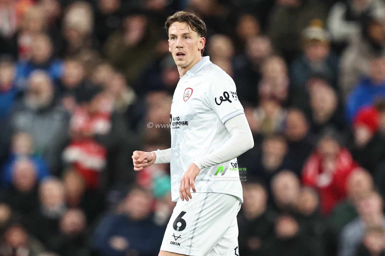 Mael de Gevigney of Barnsley during the Emirates FA Cup Third Round match Liverpool vs Barnsley at Anfield, Liverpool, United Kingdom, 12th January 2026

(Photo by Alfie Cosgrove/News Images)