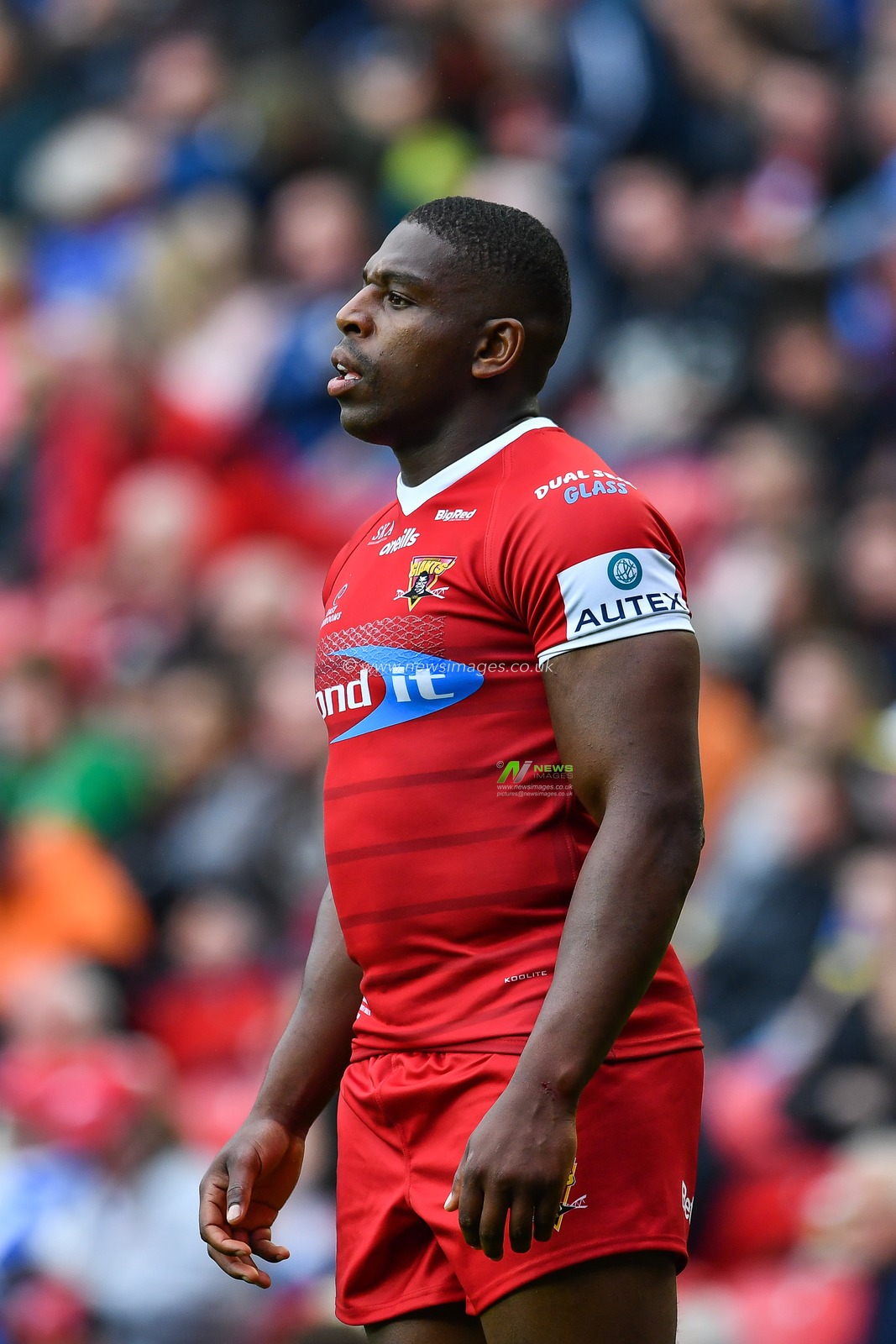25th May 2019 , Anfield Stadium, Liverpool, England; Dacia Magic Weekend, Betfred Super League Round 16, Hull FC vs Huddersfield Giants ; Jermaine McGillvary (2) of Huddersfield Giants 

Credit: Craig Thomas/News Images
