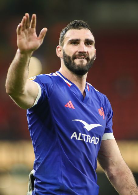 Charles Ollivon of France waves to the French fans during the Guinness Six Nations match Wales vs France at Principality Stadium, Cardiff, United Kingdom, 15th February 2026

(Photo by Andrew Lewis/News Images)