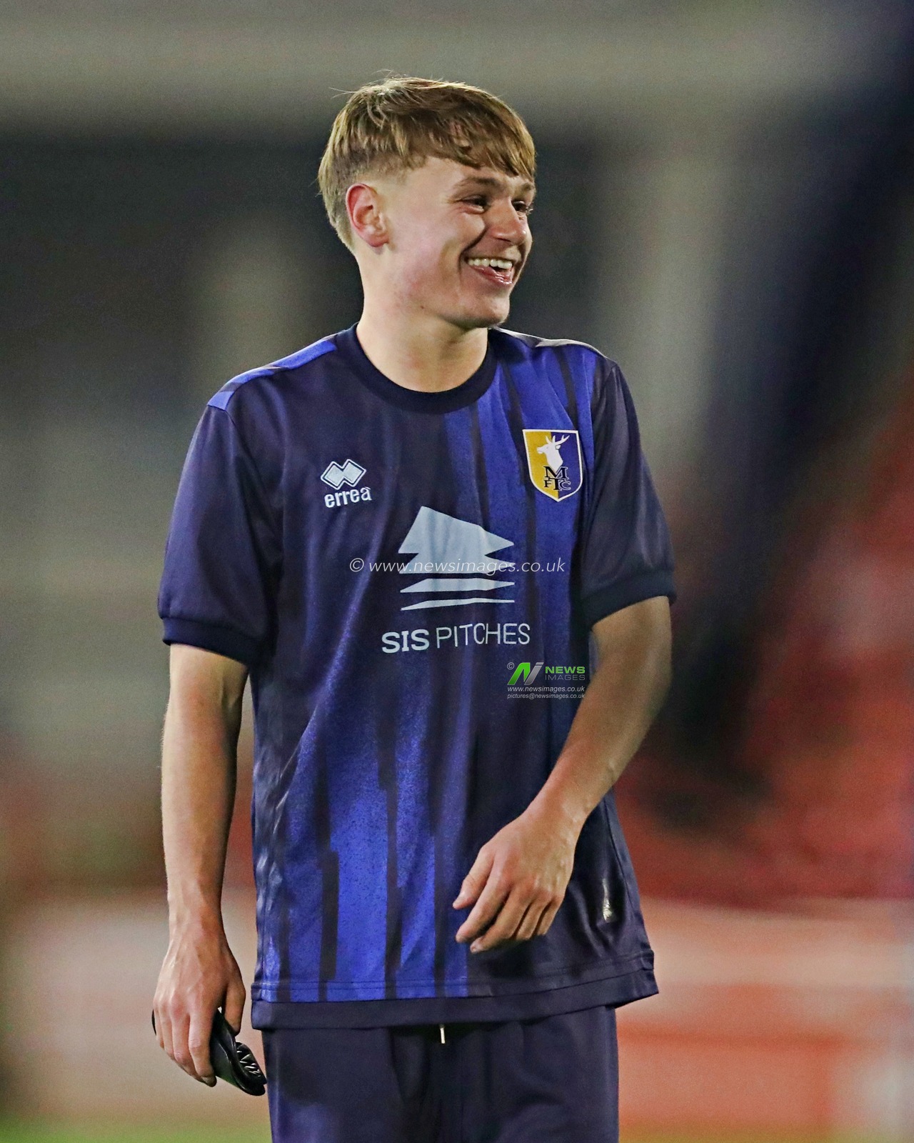 TJ Grimes of Mansfield Town U18's celebrates after the FA Youth Cup U18’s round 2 match Barnsley vs Mansfield Town at Oakwell, Barnsley, United Kingdom, 17th November 2025(Photo by Sam Eaden/News Images)