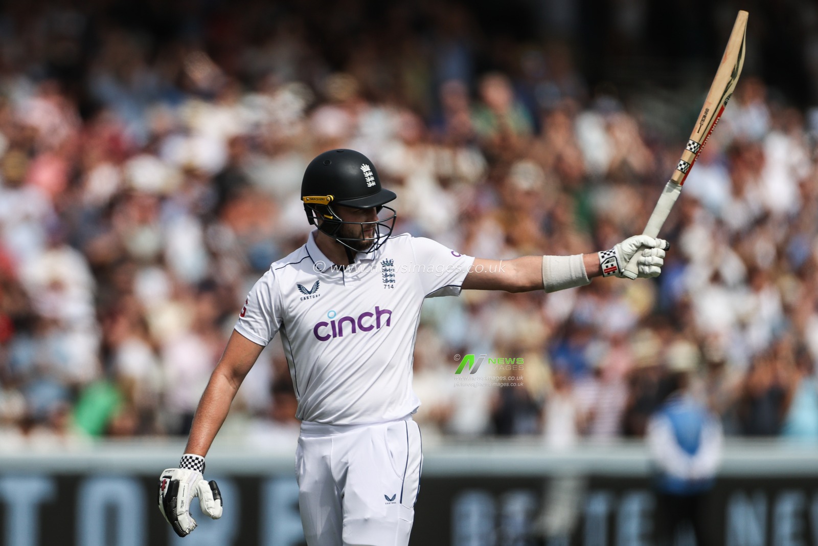 Gus Atkinson of England salutes the fans as he is dismissed during the England v Sri Lanka 2nd Rothesay Test Match Day 2 at Lords, London, United Kingdom, 30th August 2024

(Photo by Mark Cosgrove/News Images)