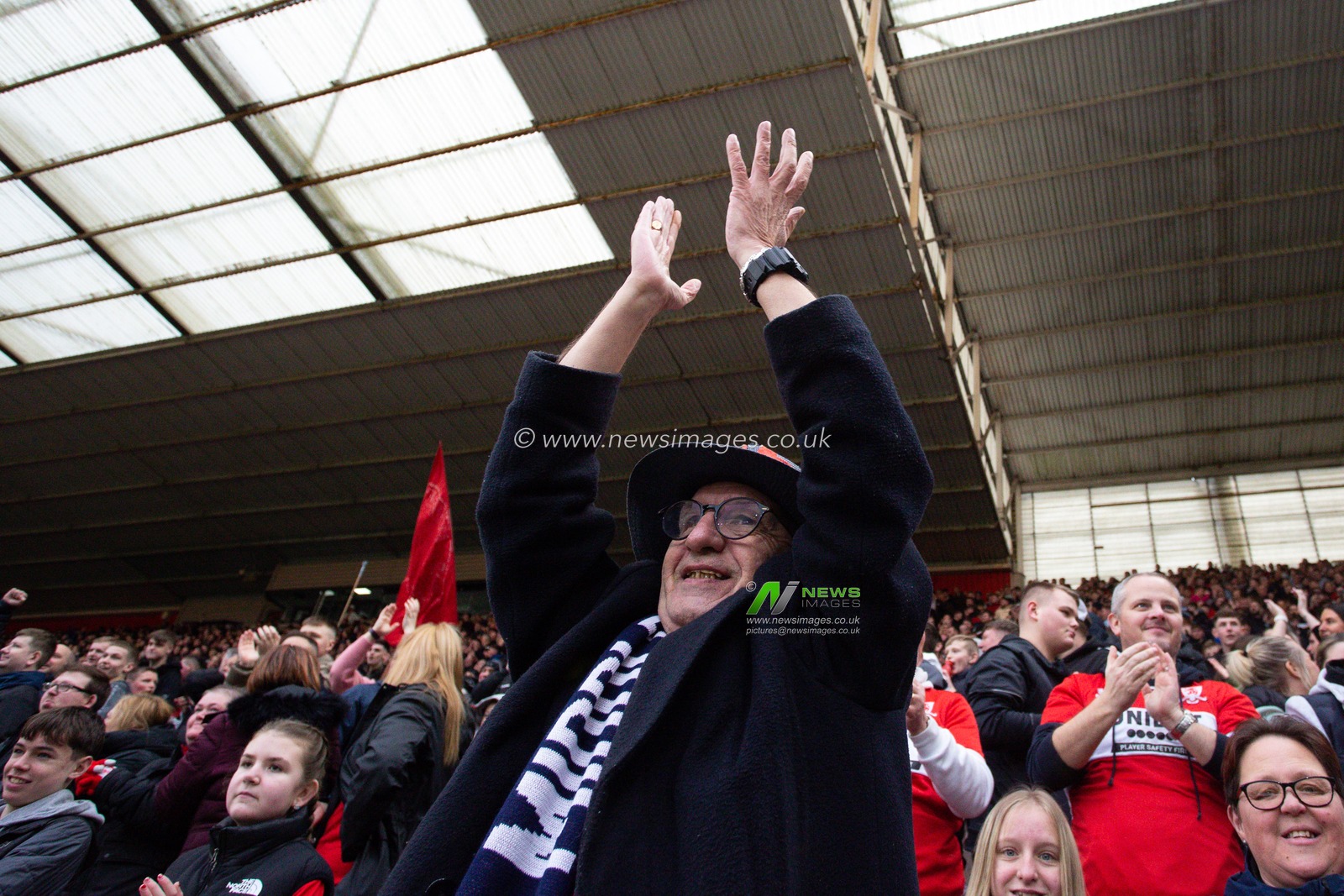 A Fan of Middlesbrough celebrate the goal scored by Chuba Akpom #29 of Middlesbrough  during the Sky Bet Championship match Middlesbrough vs Blackpool at Riverside Stadium, Middlesbrough, United Kingdom, 4th February 2023

(Photo by Ben Early/News Images)