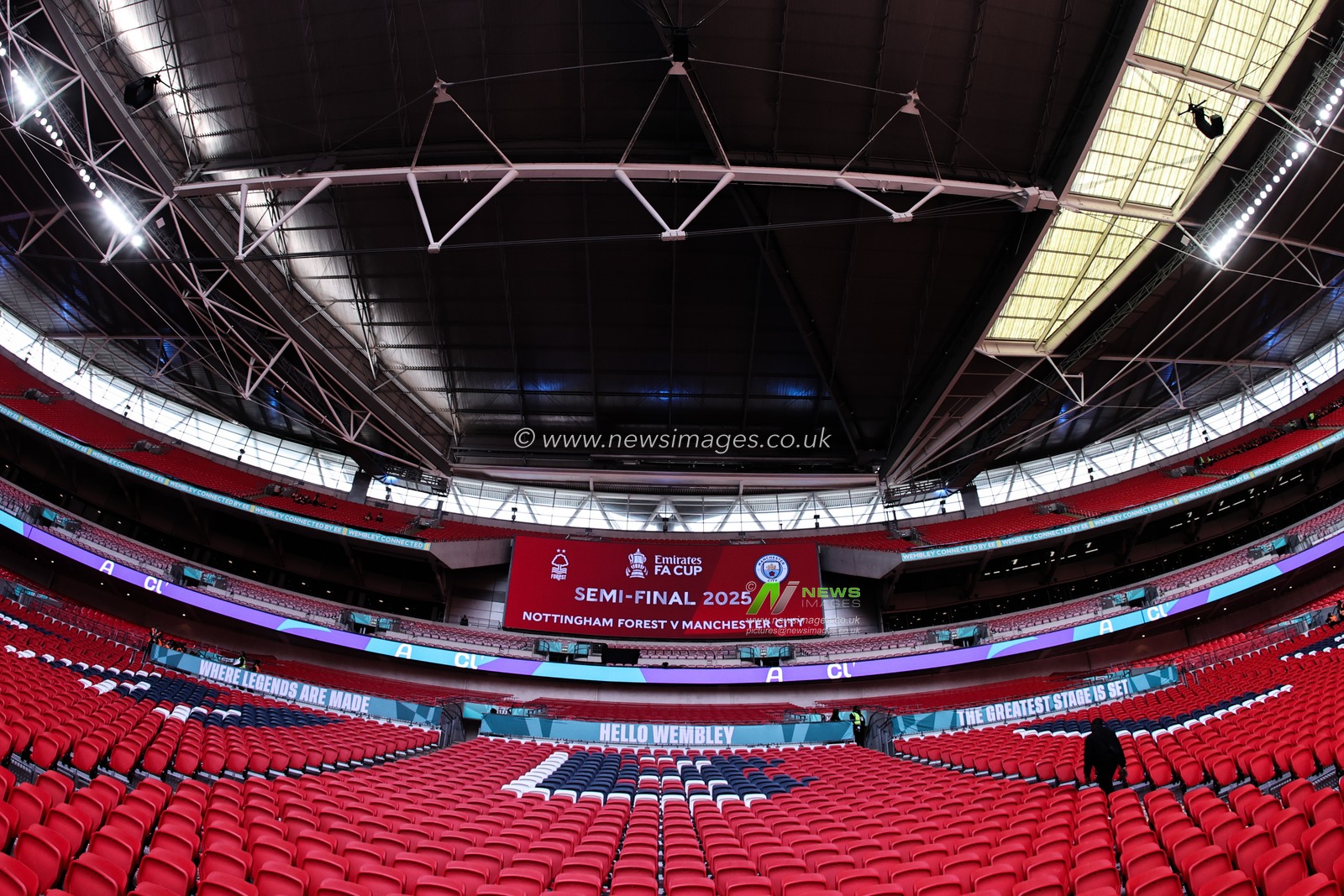 A general view inside of Wembley ahead of the Emirates FA Cup Semi-Final match Nottingham Forest vs Manchester City at Wembley Stadium, London, United Kingdom, 26th April 2025

(Photo by Alfie Cosgrove/News Images)