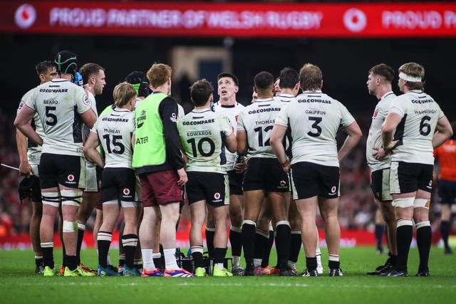 The Welsh squad during the Quilter Nations Series 2025 match Wales vs Japan at Principality Stadium, Cardiff, United Kingdom, 15th November 2025

(Photo by Andrew Lewis/News Images)

*** GER AUT SUI OUT ***