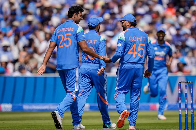 Shivam Dube of India celebrates the wicket of Will Jacks of England who edges the ball and is caught out by KL Rahul of India during the 1st Metro Bank ODI match England vs India at Edgbaston, Birmingham, United Kingdom on 14 July 2026

(Photo by Maynard Manyowa/News Images)