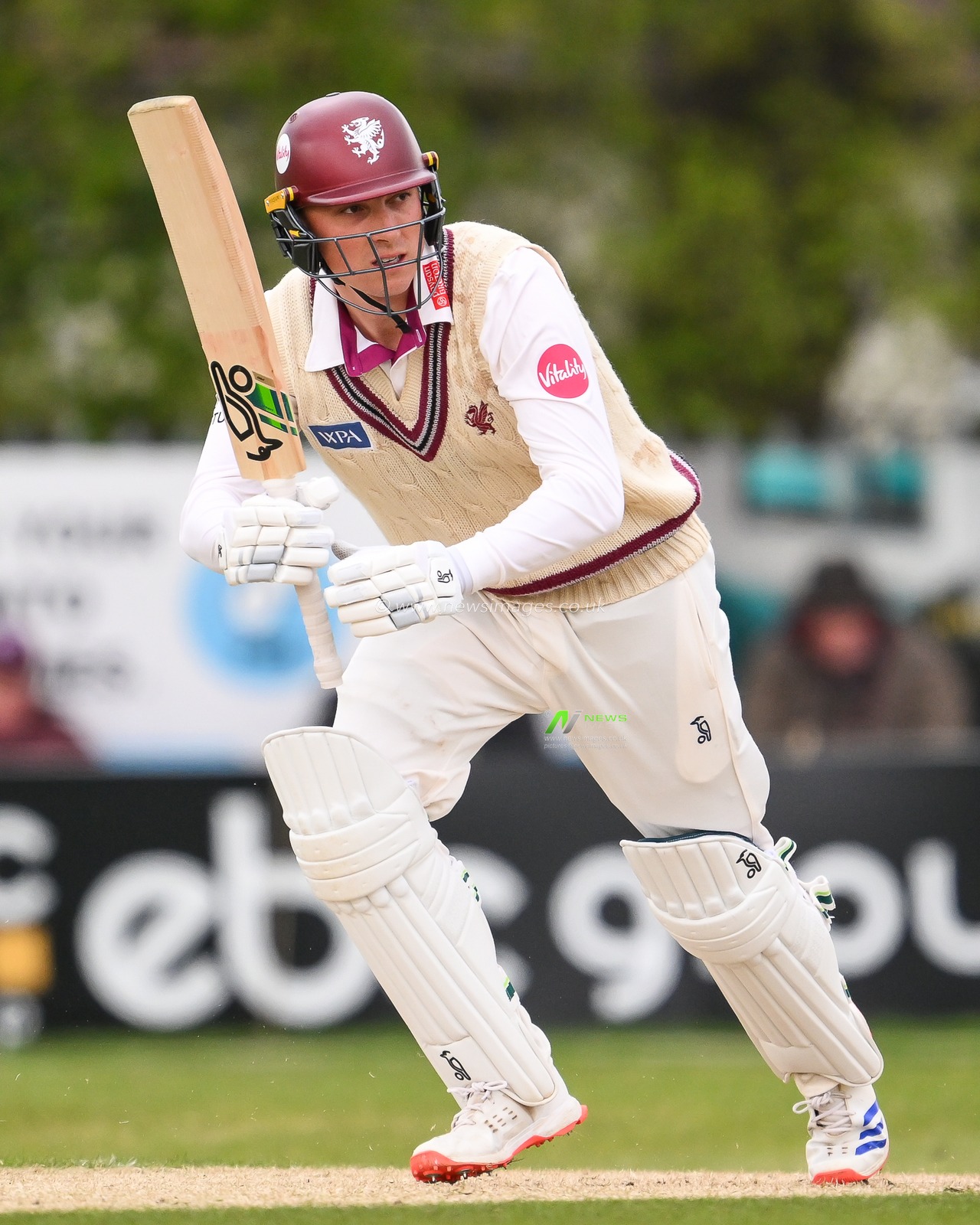Tom Banton of Somerset in actiont during the Vitality County Championship Division 1 match Worcestershire vs Somerset at Kidderminster Cricket Club, Kidderminster, United Kingdom, 26th April 2024

(Photo by Craig Thomas/News Images)