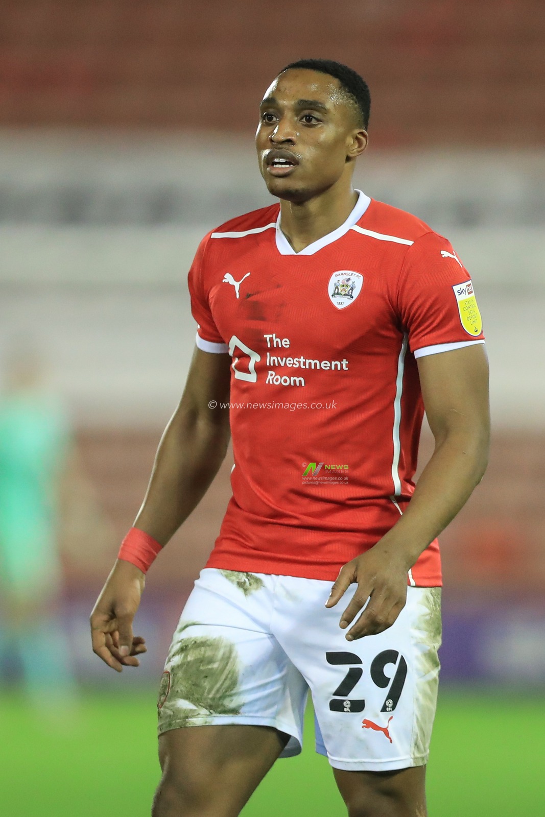 Victor Adeboyejo #29 of Barnsley during the game