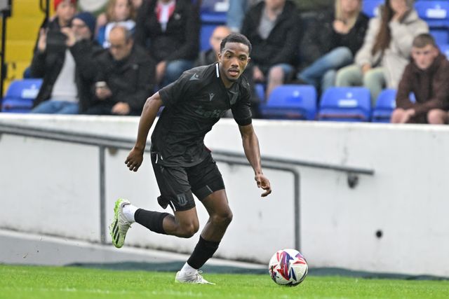 Eric Bocat of Stoke City breaks forwards during the Pre-season friendly match Chester vs Stoke City at Deva Stadium, Chester, United Kingdom, 11th July 2024

(Photo by Cody Froggatt/News Images)