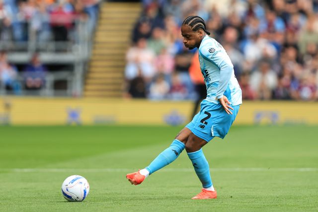 Kyle Walker-Peters of West Ham United passes ball forward during the Sky Bet Championship match Burnley vs West Ham United at Turf Moor, Burnley, United Kingdom on 16 August 2026

(Photo by Jorge Horsted/News Images)