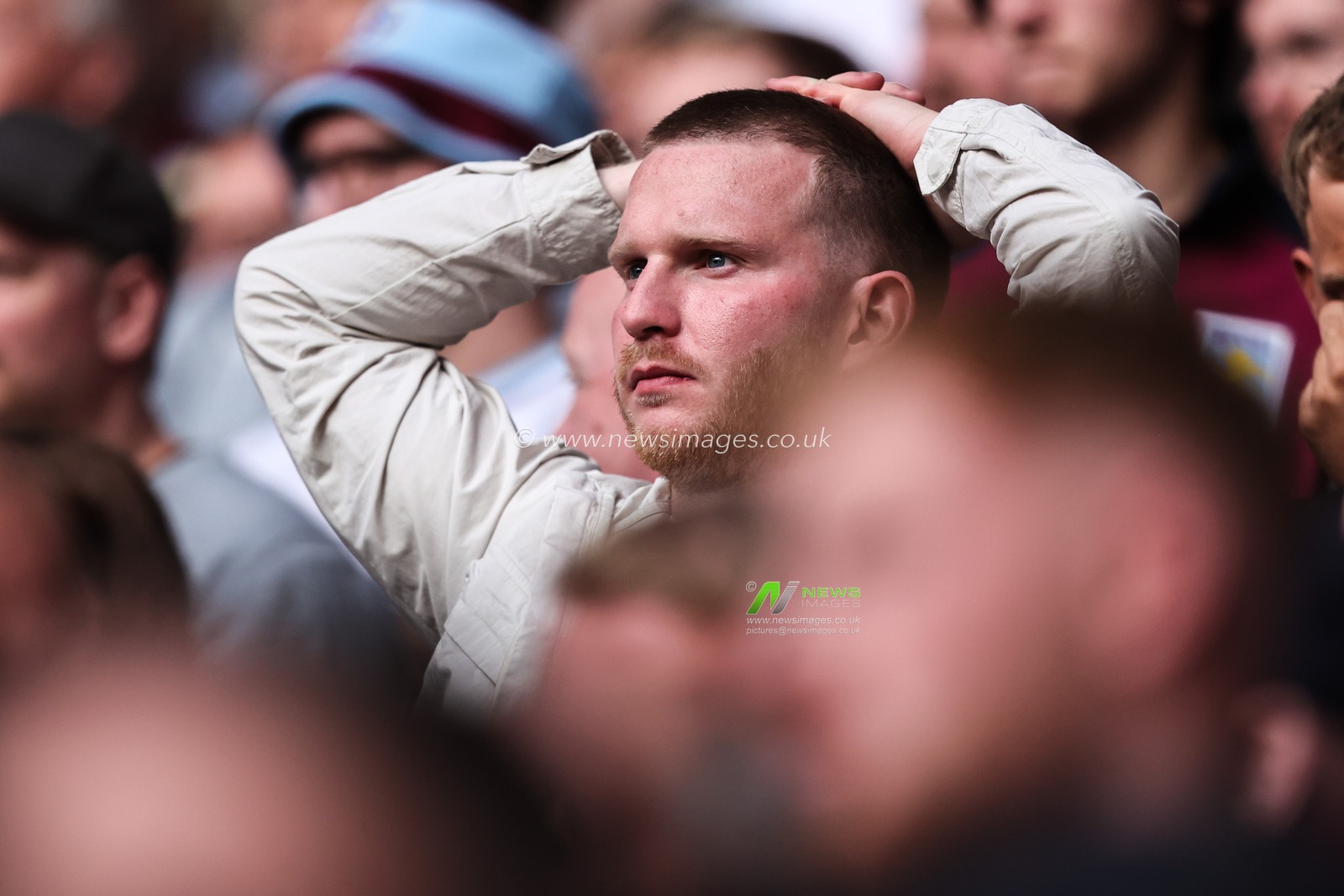 Aston Villa fans look dejected during the Emirates FA Cup Semi-Final match Crystal Palace vs Aston Villa at Wembley Stadium, London, United Kingdom, 26th April 2025

(Photo by Alfie Cosgrove/News Images)