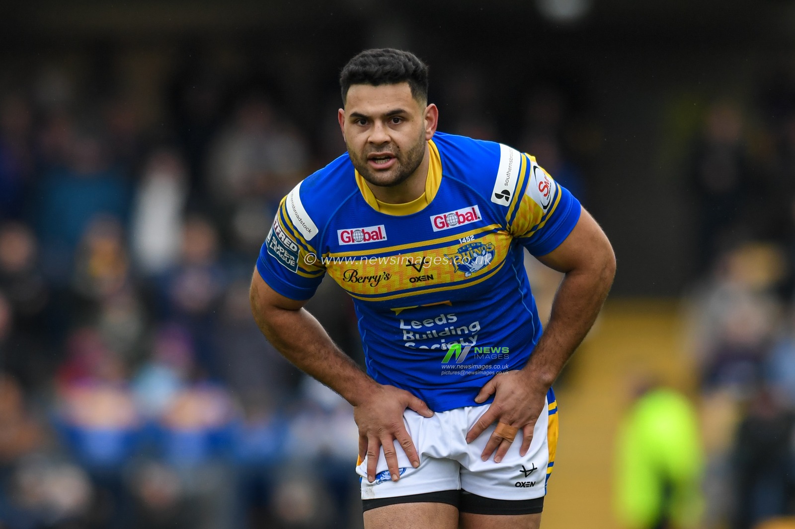 Rhyse Martin #12 of Leeds Rhinos in action during the game