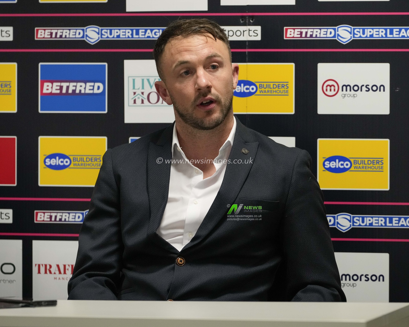 Ryan Brierley of Salford Red Devils speaks to the press after the Betfred Super League Round 9 match Salford Red Devils vs Warrington Wolves at Salford Community Stadium, Eccles, United Kingdom, 27th April 2024

(Photo by Steve Flynn/News Images)