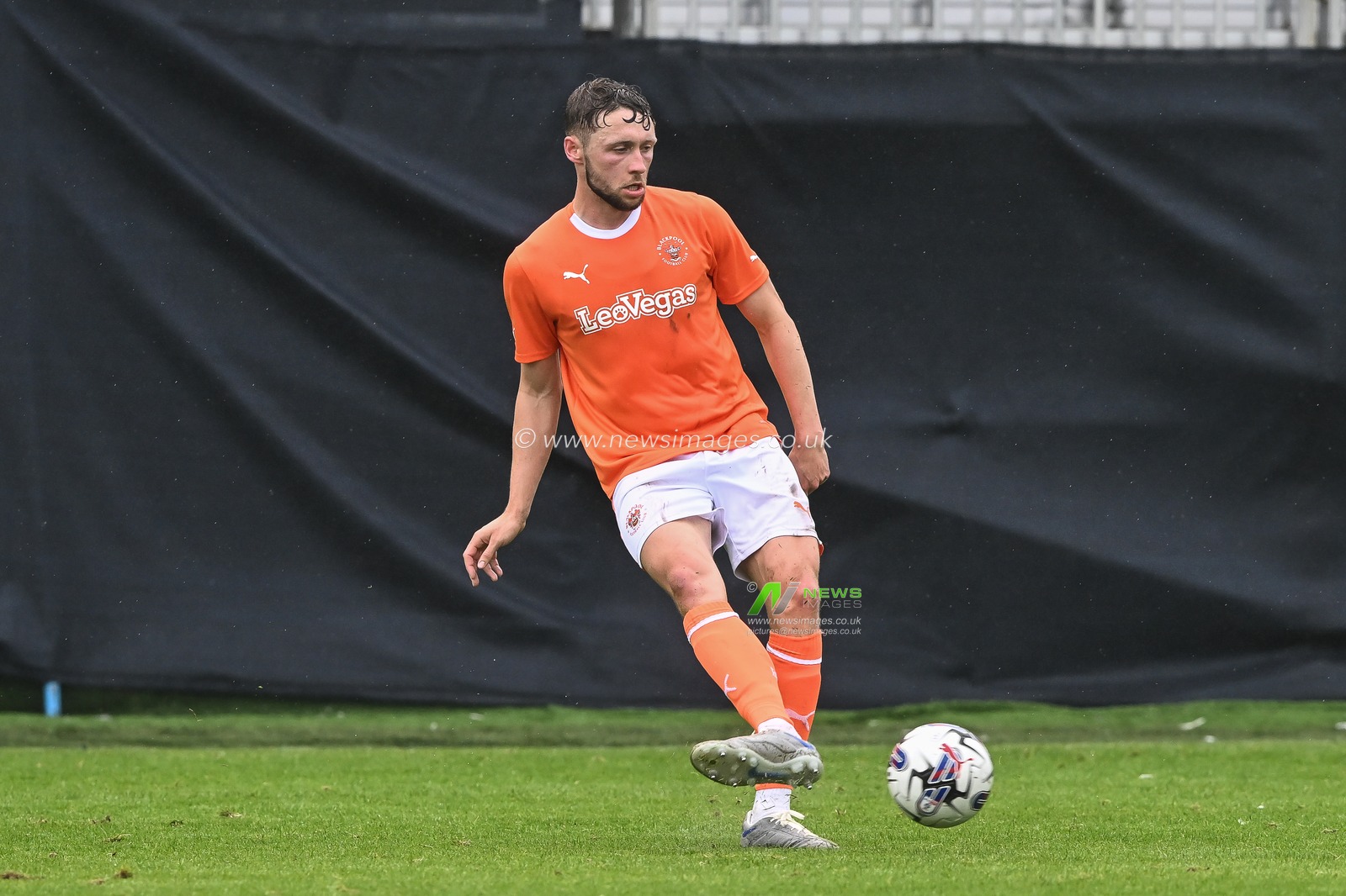 Tom Trybull #46 of Blackpool in action during the Pre-season friendly match Barrow vs Blackpool at SO Legal Stadium, Barrow-in-Furness, United Kingdom, 22nd July 2023

(Photo by Craig Thomas/News Images)