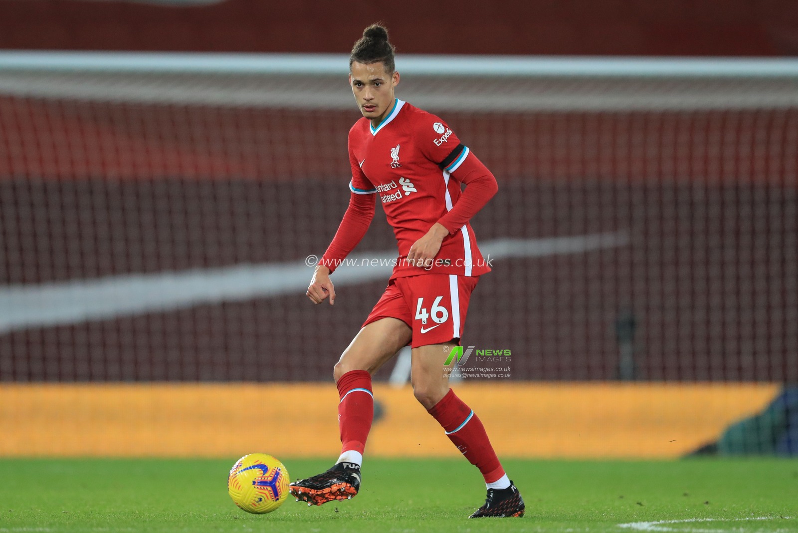 Rhys Williams #46 of Liverpool in action during the game