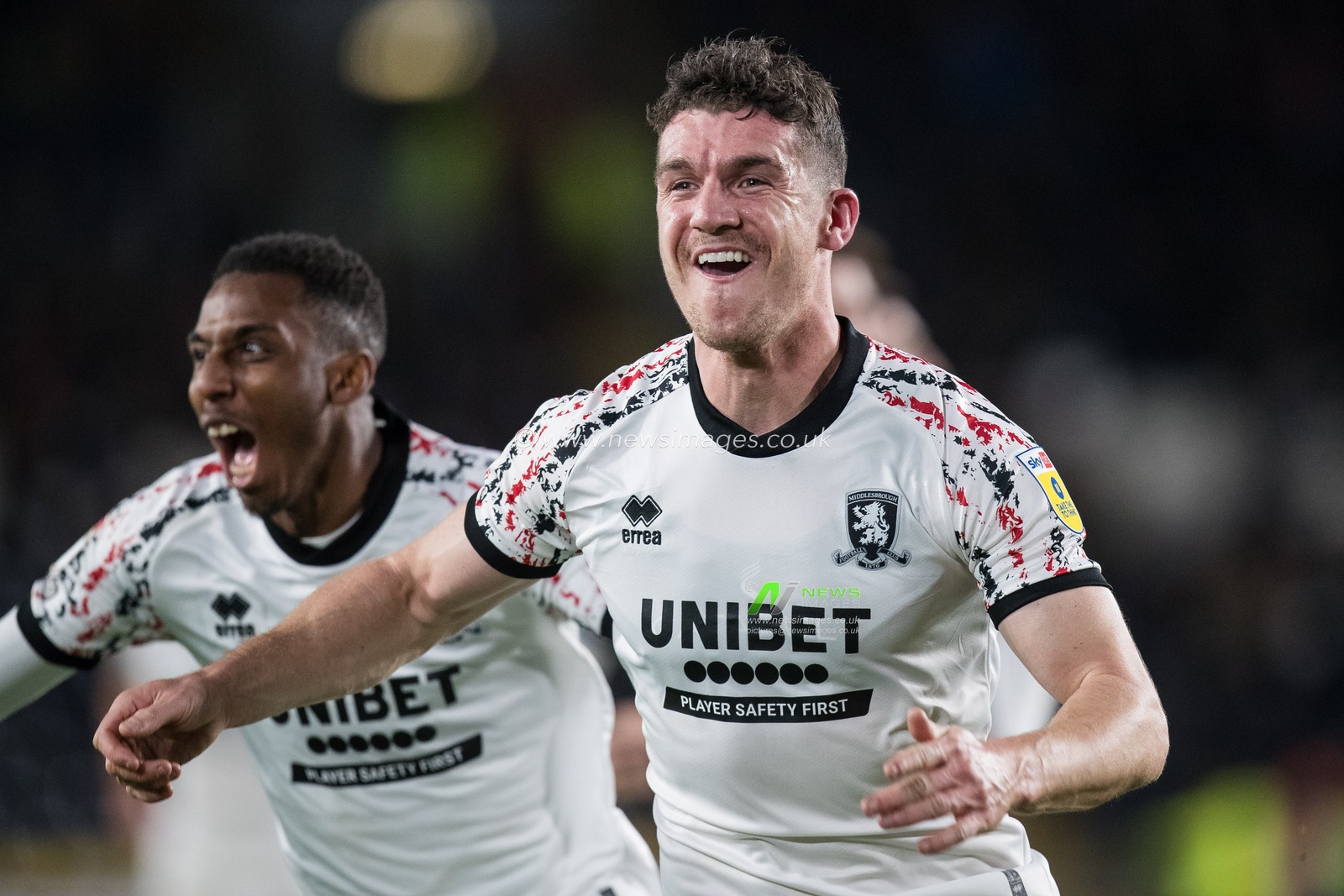 Darragh Lenihan #26 of Middlesbrough celebrates his teamâ€™s second goal of the game (own goal by Tobias Figueiredo #6 of Hull City) during the Sky Bet Championship match Hull City vs Middlesbrough at MKM Stadium, Hull, United Kingdom, 1st November 2022

(Photo by James Heaton/News Images)
