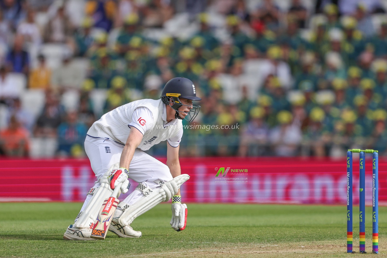 Zak Crawley of England reaches for the crease as he makes two runs during the LV= Insurance Ashes Third Test Series Day 1 England v Australia at Headingley Stadium, Leeds, United Kingdom, 6th July 2023

(Photo by Mark Cosgrove/News Images)