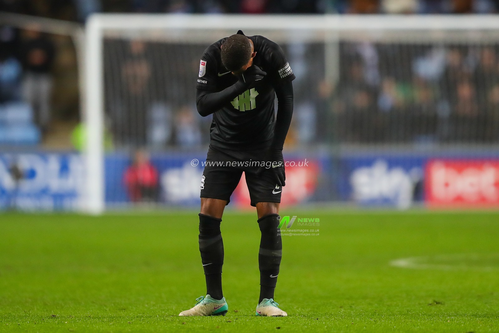 Juninho Bacuna #7 of Birmingham City is dejected at the end of the Sky Bet Championship match Coventry City vs Birmingham City at Coventry Building Society Arena, Coventry, United Kingdom, 8th December 2023

(Photo by Gareth Evans/News Images)