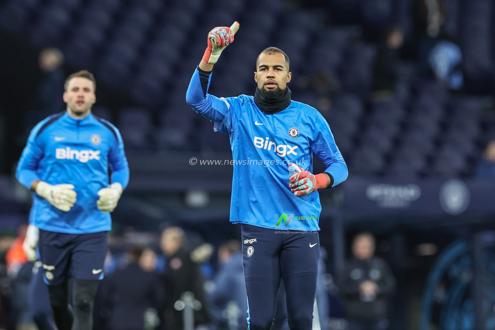 Robert SÃ¡nchez of Chelsea during the Premier League match Manchester City vs Chelsea at Etihad Stadium, Manchester, United Kingdom, 25th January 2025

(Photo by Mark Cosgrove/News Images)
