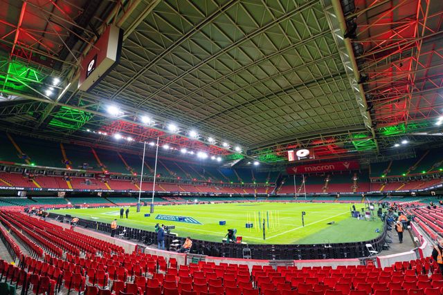 General view of the Principality Stadium ahead of the Guinness Six Nations match Wales vs France at Principality Stadium, Cardiff, United Kingdom, 15th February 2026

(Photo by Andrew Lewis/News Images)