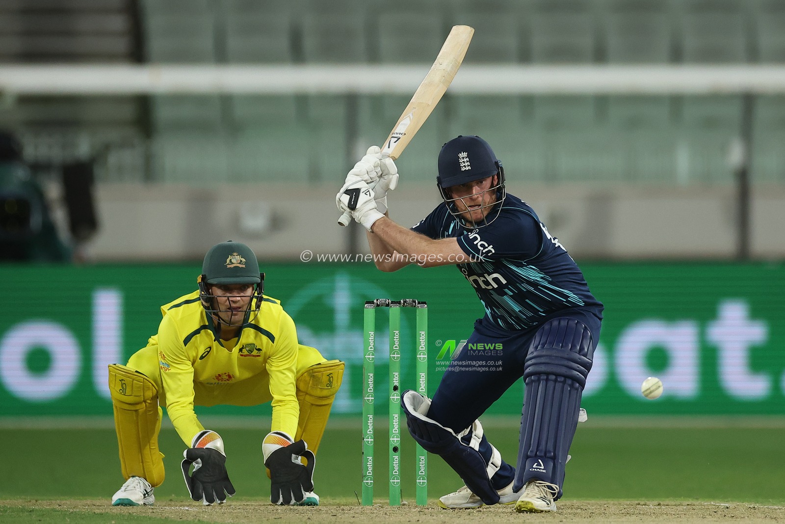 Liam Dawson of England bats during the Dettol ODI Series match Australia vs England at Melbourne Cricket Ground, Melbourne, Australia, 22nd November 2022

(Photo by Patrick Hoelscher/News Images)