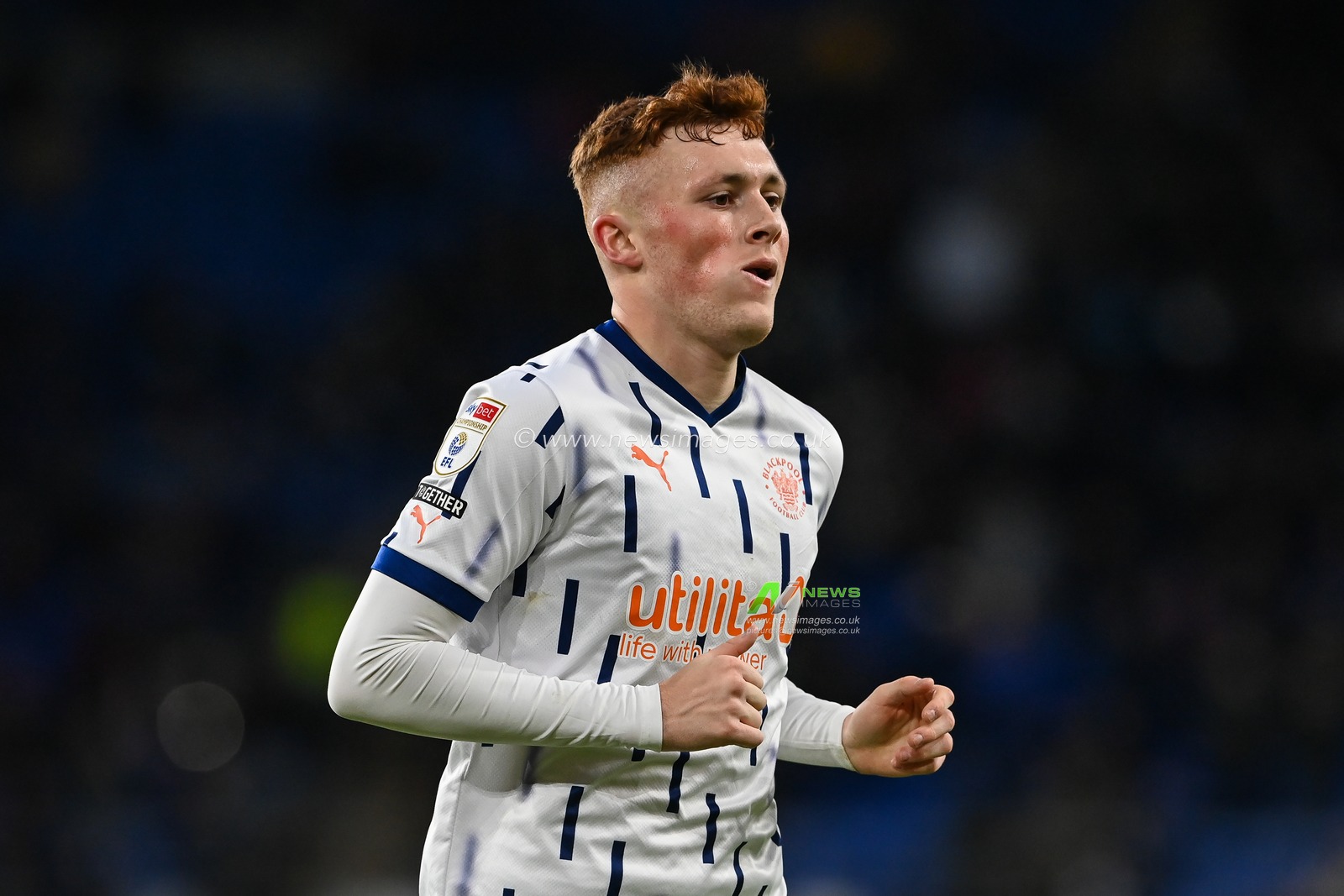Sonny Carey #16 of Blackpool during the Sky Bet Championship match Cardiff City vs Blackpool at Cardiff City Stadium, Cardiff, United Kingdom, 17th December 2022

(Photo by Craig Thomas/News Images)