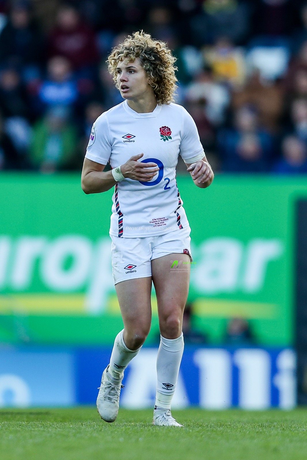 Ellie Kildunne of England Women in action during the 2025 Guinness Womenâ€™s 6 Nations match England vs Scotland at Mattioli Woods Welford Road Stadium, Leicester, United Kingdom, 19th April 2025

(Photo by Izzy Poles/News Images)