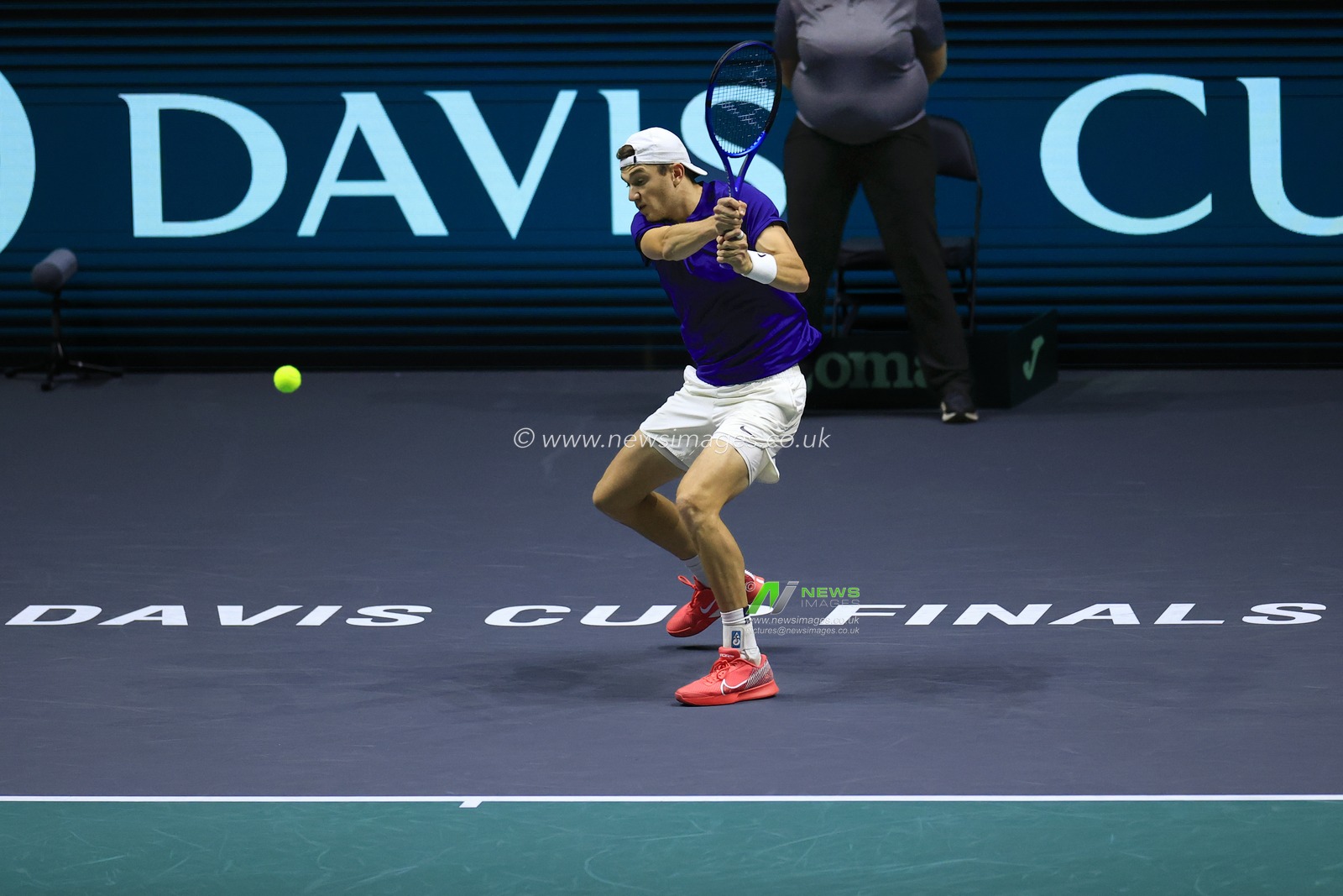 Jack Draper (GBR) in action during the Davis Cup match Great Britain vs Australia at Manchester AO Arena, Manchester, United Kingdom, 13th September 2023

(Photo by Conor Molloy/News Images)