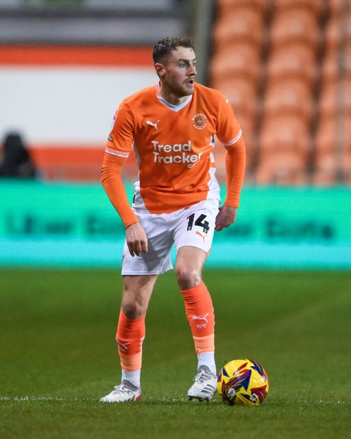 Elliot Embleton of Blackpool makes a break with the ball during the Vertu Trophy match Blackpool vs Aston Villa U21 at Bloomfield Road, Blackpool, United Kingdom, 17th December 2024

(Photo by Craig Thomas/News Images)