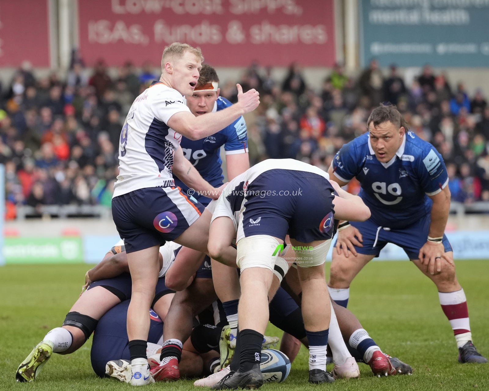 Aled Davies #9 of Saracens gestures during the Gallagher Premiership match Sale Sharks vs Saracens at AJ Bell Stadium, Eccles, United Kingdom, 5th March 2023

(Photo by Steve Flynn/News Images)