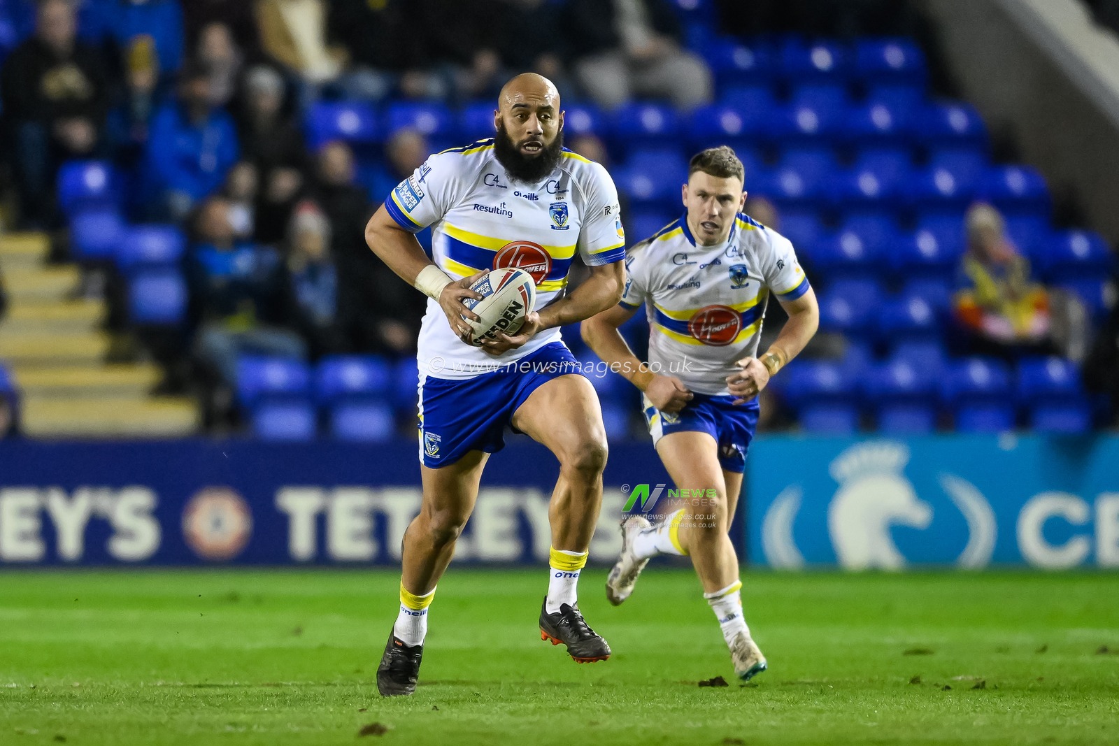 Sam Kasiano #14 of Warrington Wolves in actionduring the Betfred Super League Round 3 match Warrington Wolves vs Salford Red Devils at Halliwell Jones Stadium, Warrington, United Kingdom, 2nd March 2023

(Photo by Craig Thomas/News Images)