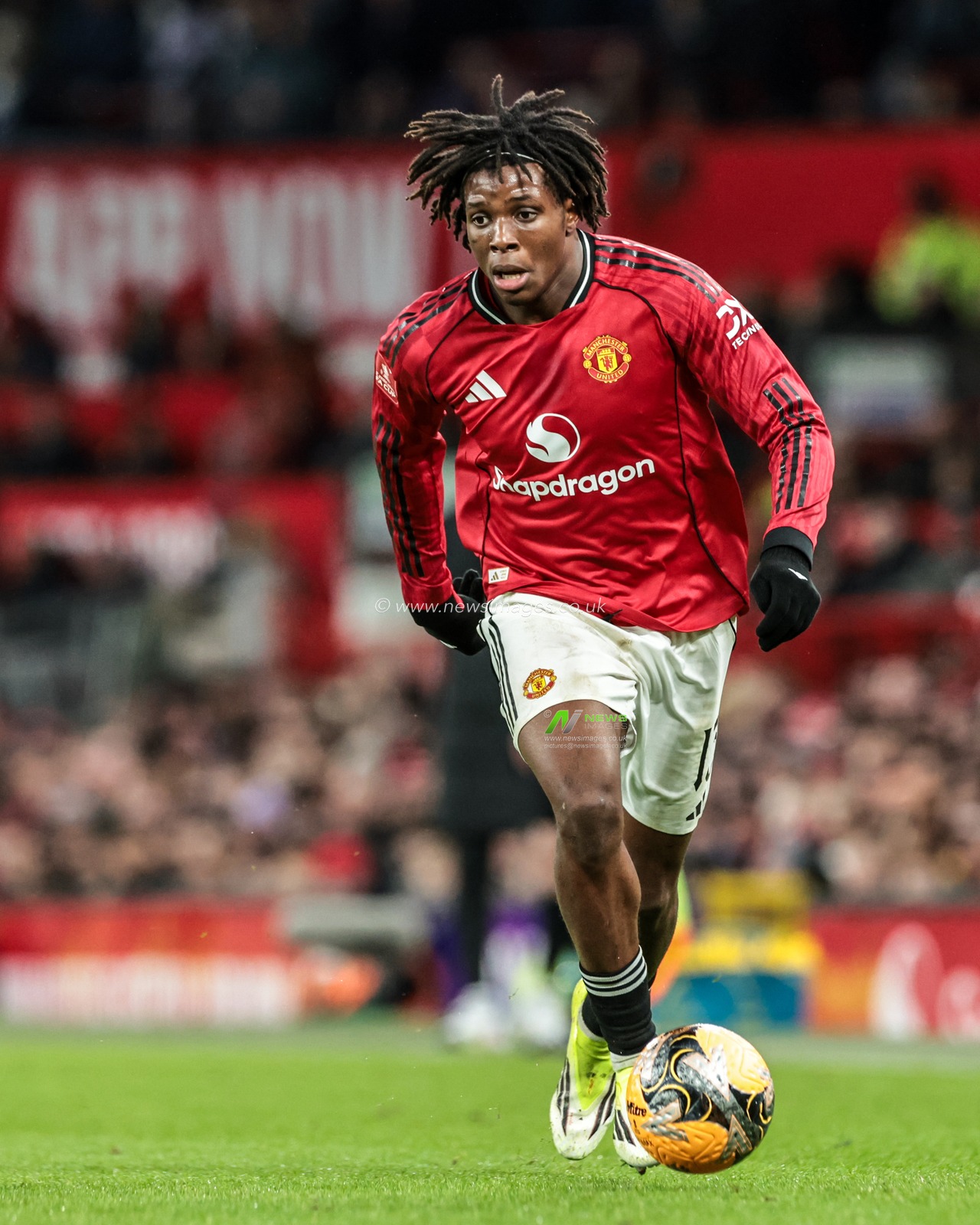 Patrick Dorgu of Manchester Untied during the Emirates FA Cup Third Round match Manchester United vs Brighton and Hove Albion at Old Trafford, Manchester, United Kingdom, 11th January 2026

(Photo by Mark Cosgrove/News Images)